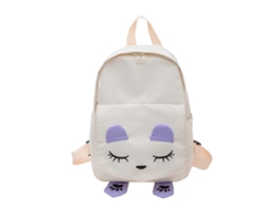 Mochila infantil ligera y moderna, fabricada en nylon, ideal para el colegio o actividades al aire libre, de color blanco.