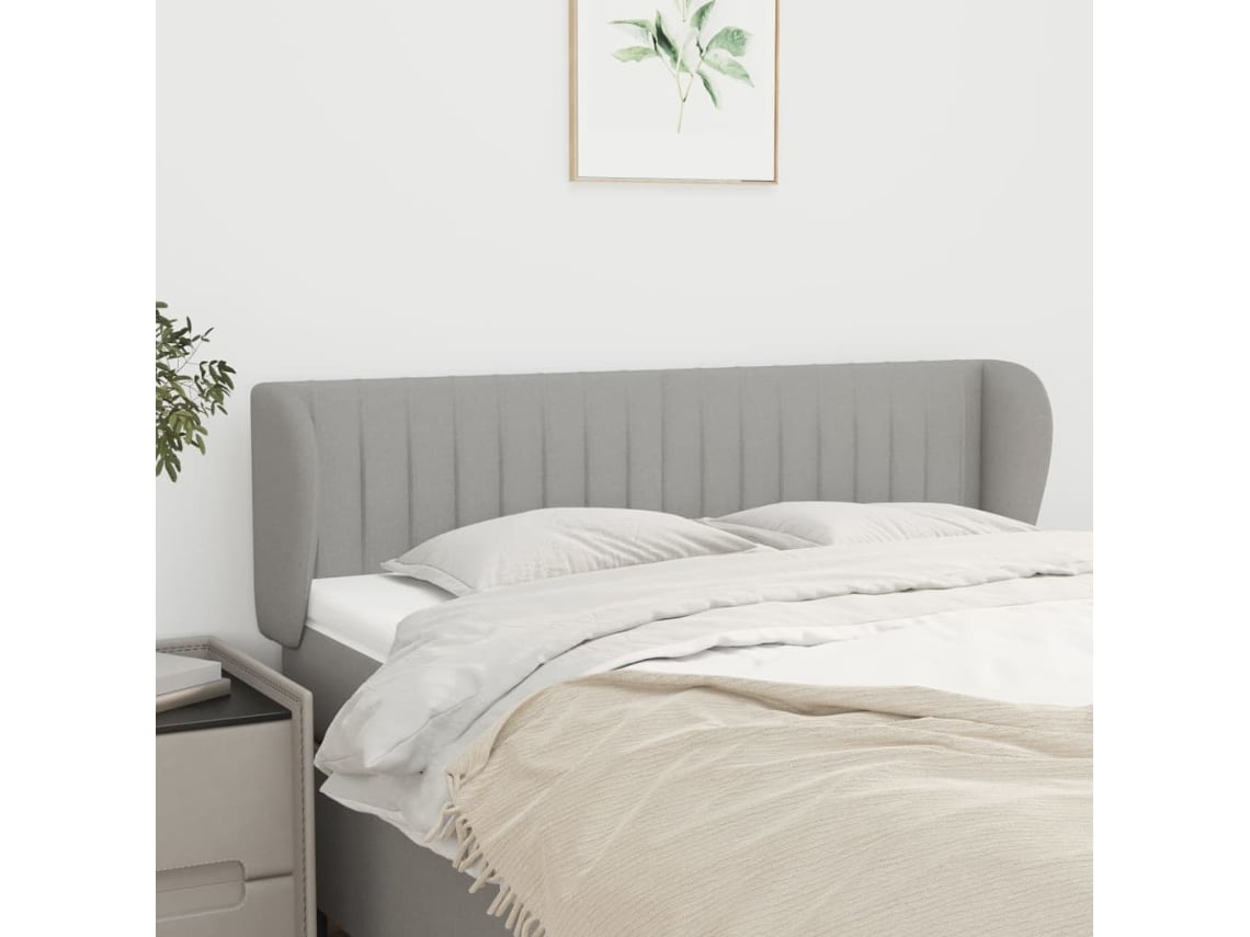 Cabecero De Tela Gris Claro 147x23x78/88 Cm