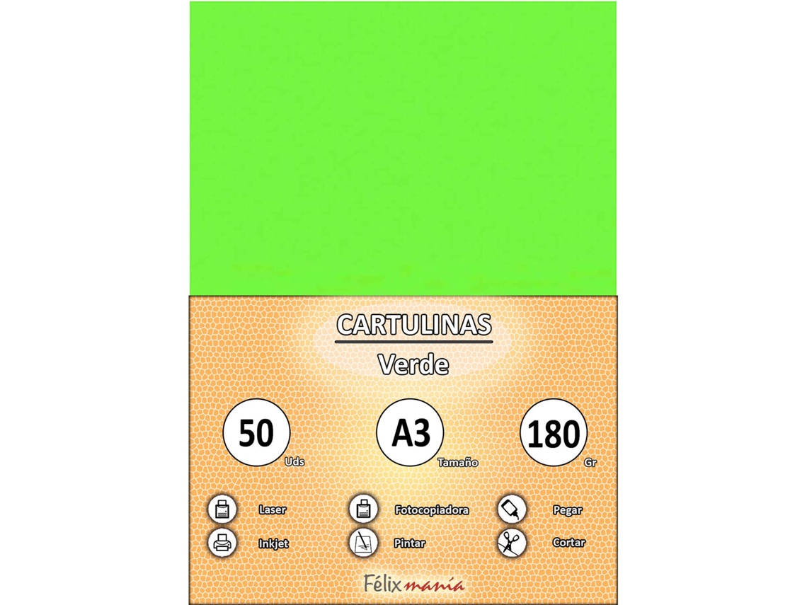 Cartón 180Gr A3 Green 50 Hojas