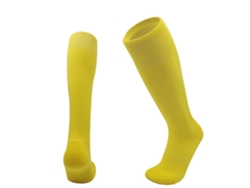 (amarillo) Calcetines Largos De Fútbol Para Niños Y Niñas, Calcetines Deportivos Transpirables Hasta La Rodilla, Fabricados En Mezcla De Poliéster Y Algodón.