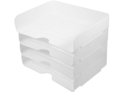 Organizadores De Papel Apilables De 4 Piezas Para Archivos De Oficina, Diseño Transparente.