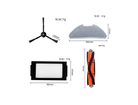 Accesorio Aspiradoras Compatibilidad Universal Filtro Hepa / Robot Fregado Lateral Pro / 2 Pro / Mjsts1Ne