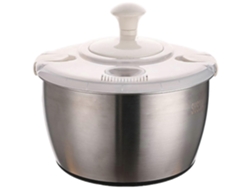 Centrifugadora de acero inoxidable de 5 litros con tapa, doble capa, para lavar rápidamente lechugas, frutas y verduras.