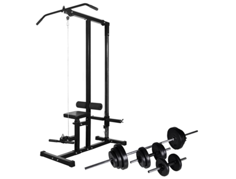 vidaXL Máquina de musculación con pesas y mancuernas 30,5 kg