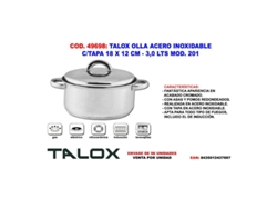 Talox olla acero inox 18-8 c-tapa 18 x 12 cm - 3,0 lts mod. 201