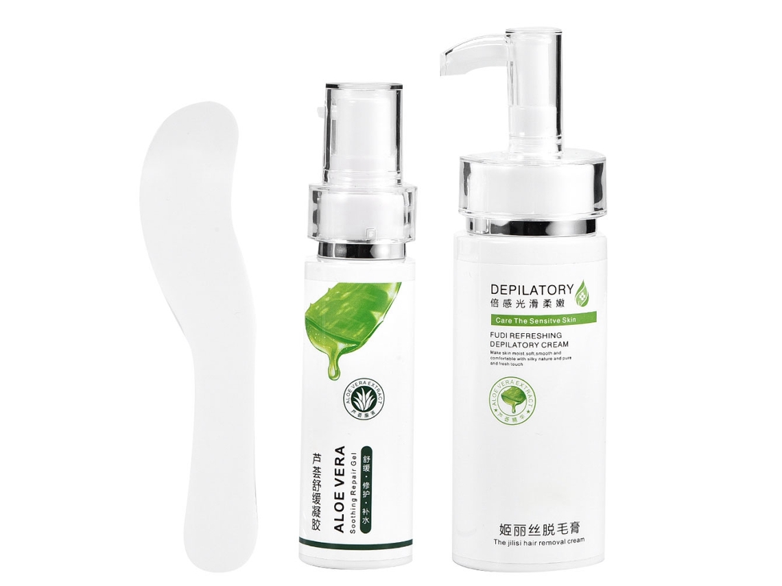 Kit De Creme Depilatório Unissex Com Gel De Reparo Para Axilas Braços Pernas E Pele Hidratada