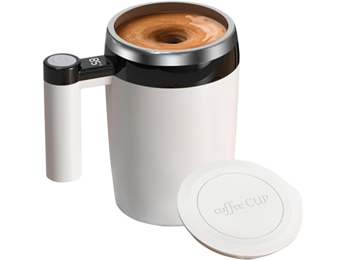 Taza De Café Con Agitador Magnético Automático, Taza Automezcladora Magnética Para Leche (blanca)