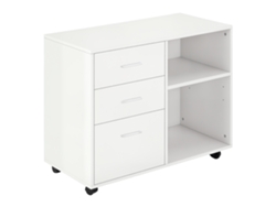 Mueble Blanco Para Impresora Con 3 Cajones Y Estantes.