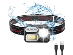 Linterna Frontal Usb-c 200 Lúmenes 1500mah 8 Modos Negro