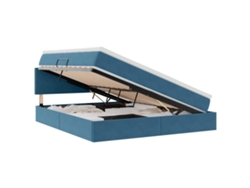 Maison Exclusive - Cama Con Almacenamiento Azul Oscuro 180 X 200 Cm Terciopelo