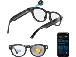 Smartglasses Con Ia, Cámara 1080p, Traducción En Tiempo Real, Música Y Llamadas Manos Libres, 32 Gb De Almacenamiento (negro)