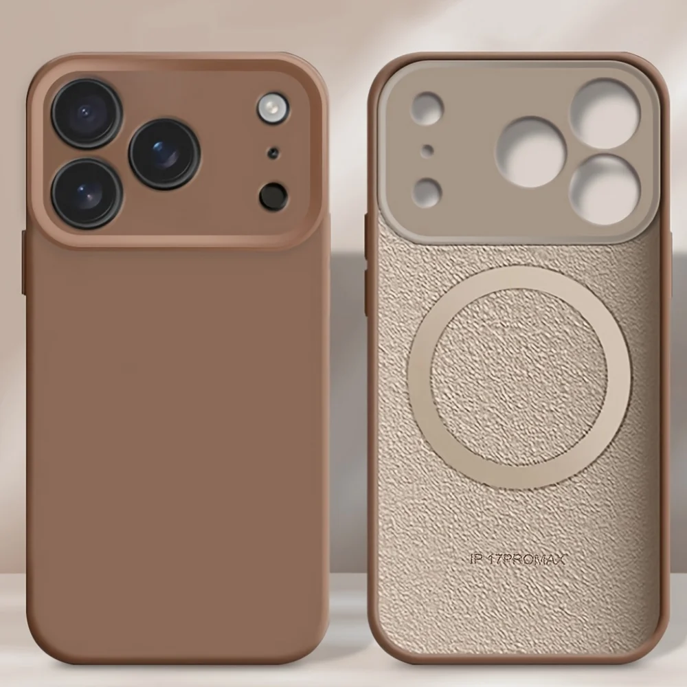 (iphone 14 Color Marrón) Funda Magnética De Silicona Líquida Para Teléfono, Compatible Con Carga Inalámbrica Magsafe.
