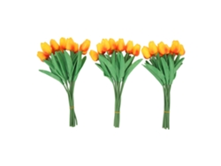 Baok - 30 piezas de tulipanes artificiales simulados hechos de PU rojo atardecer para decoración del hogar, bodas y fiestas.