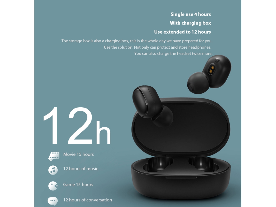 Fones De Ouvido Redmi Airdots 2 Bluetooth 5.0 Redução De Ruído Dsp 12h Reprodução Sport Earbuds Para Android Ios