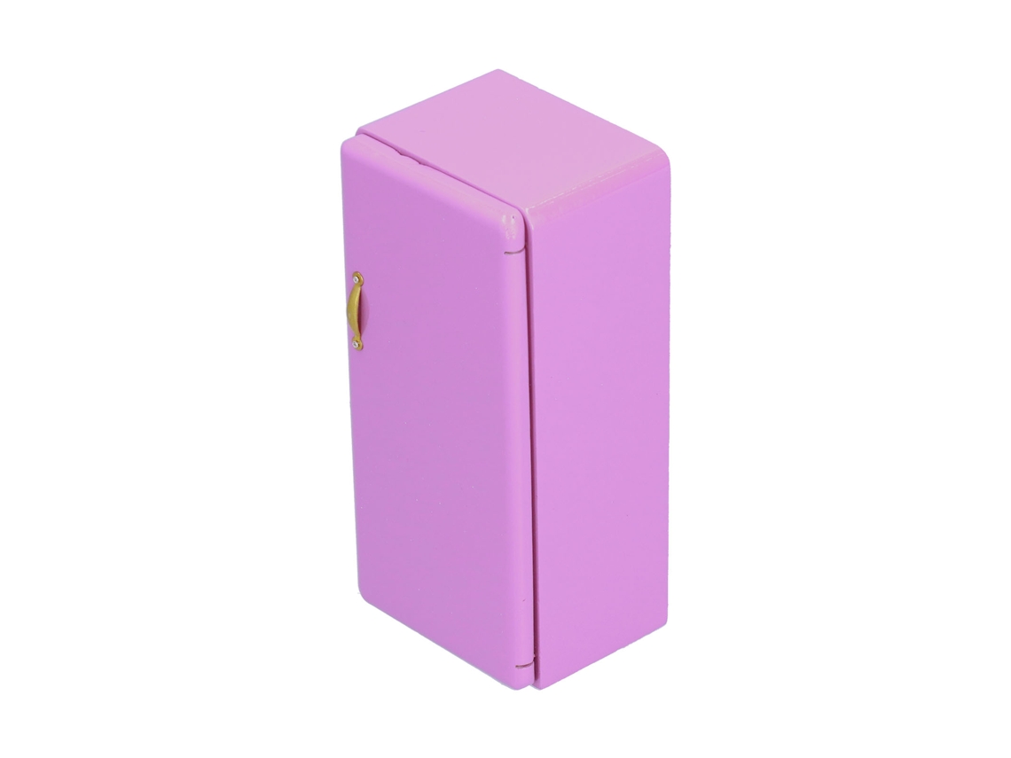 Mini Refrigerador De Madera Para Casa De Muñecas 1:12, Accesorio De Mobiliario Violeta.