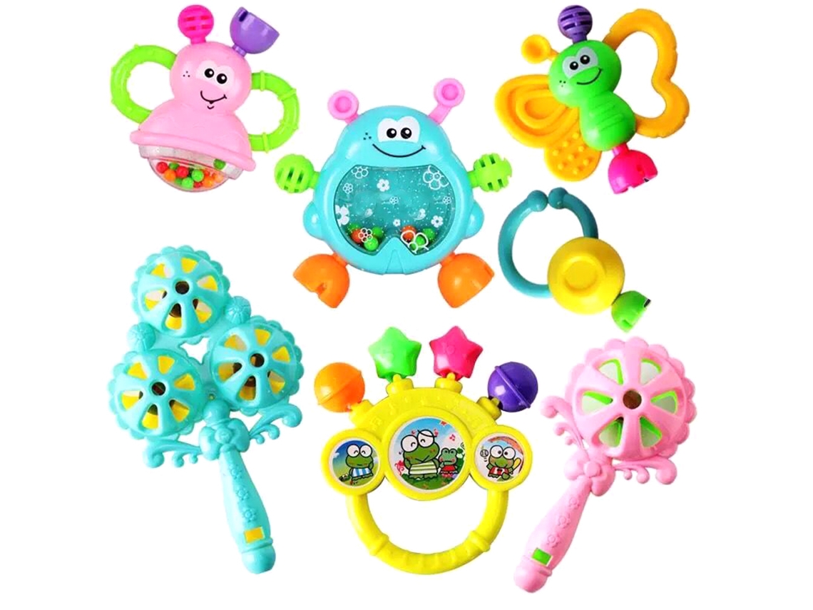 Juego De 7 Sonajeros De Plástico Para Bebés Recién Nacidos, Color Aleatorio.