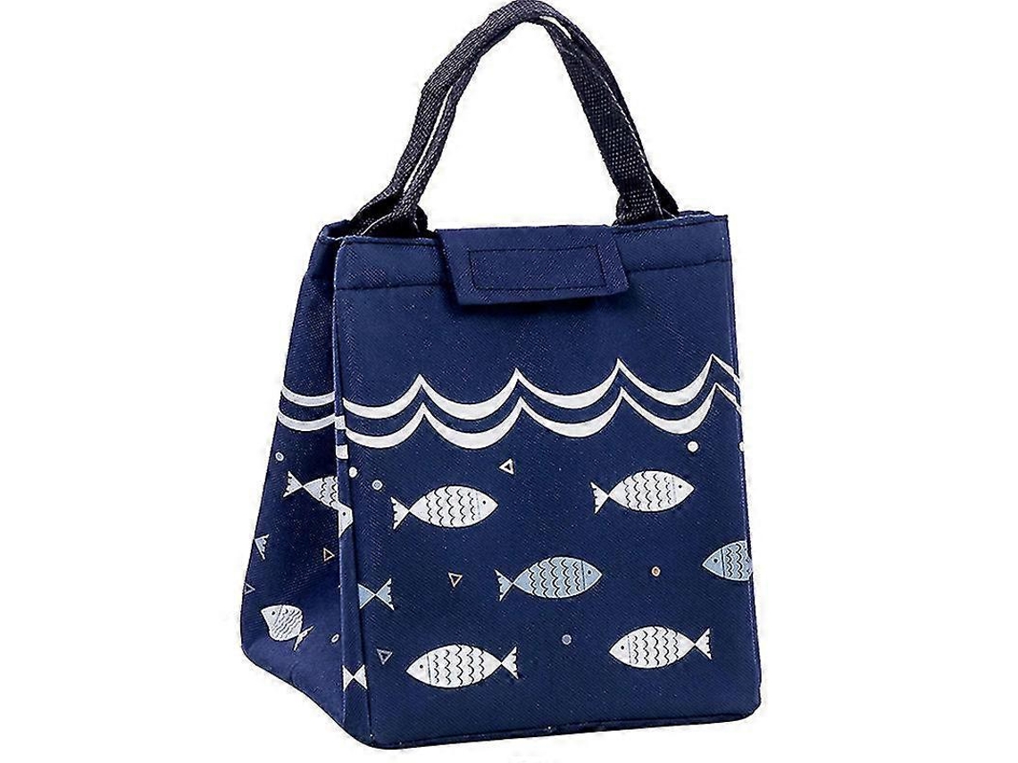 Bolsa De Almuerzo Aislada Portátil Para Viaje, Senderismo Y Picnic - Color Azul Marino