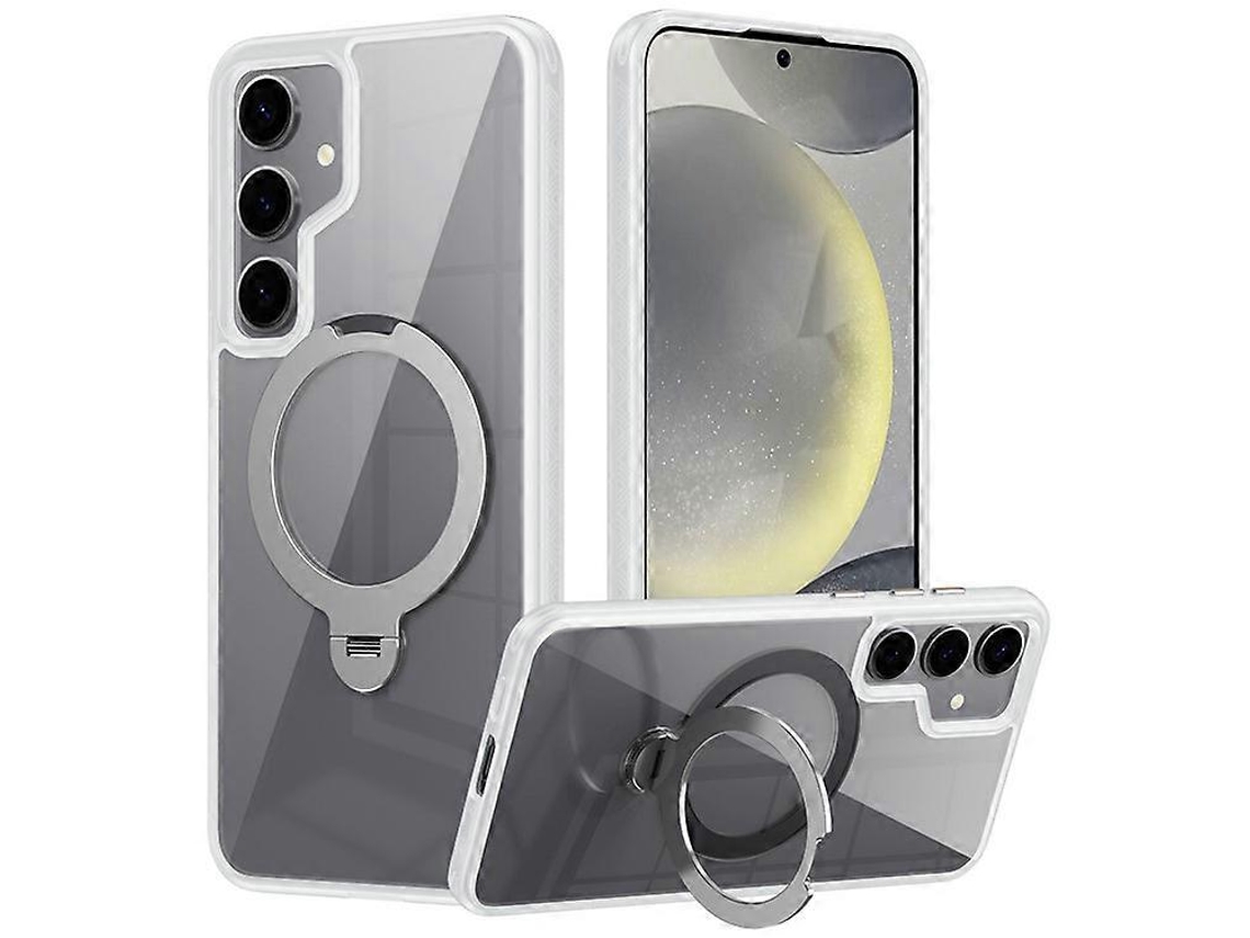 Funda Magnética Con Anillo Giratorio Y Soporte De Tpu Acrílico Transparente Para Samsung Galaxy S24