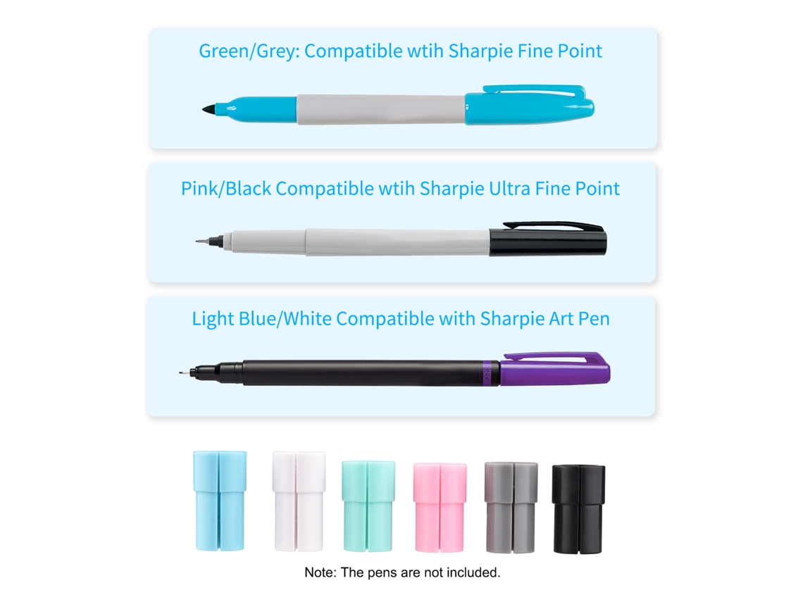 6pcs Adaptador de Caneta para Sharpie Ponta Fina, Ultra Fina e Canetas de Arte compatível com Cricut Explore Air 3/2/Maker 3 | S/MARCA
