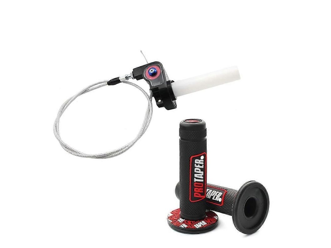 Puño De Acelerador Giratorio Universal De 22 Mm (7/8") + Cable Para Motos De Cross-country De 250 Cc, Crf70, Ttr, Klx110 (rojo)