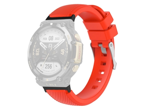 Correa de Silicona textura de sarga 22mm para Huami Amazfit T-Rex 2 - tinto