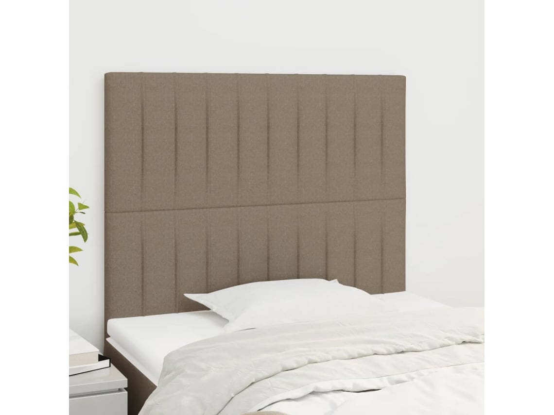 Cabeceros 2 Unidades De Tela Gris Taupe 100x5x78/88 Cm