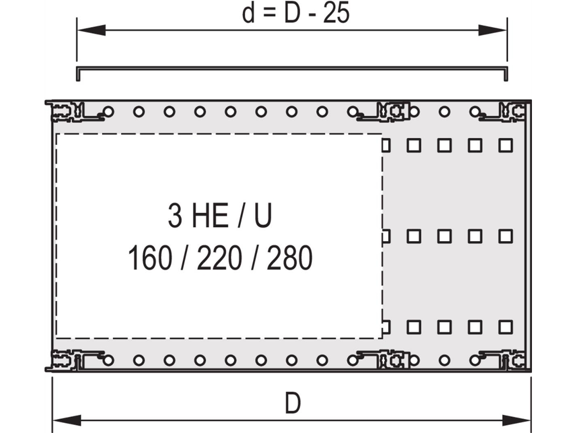 Placa de cubierta, universal para profundidades especiales de placa de circuito Placa de cubierta Emc 84te 415t 2st Schroff (24560055)