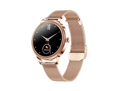 EKO Reloj conectado 5.0 con sensor de frecuencia cardíaca y pulsera milanesa Dorado