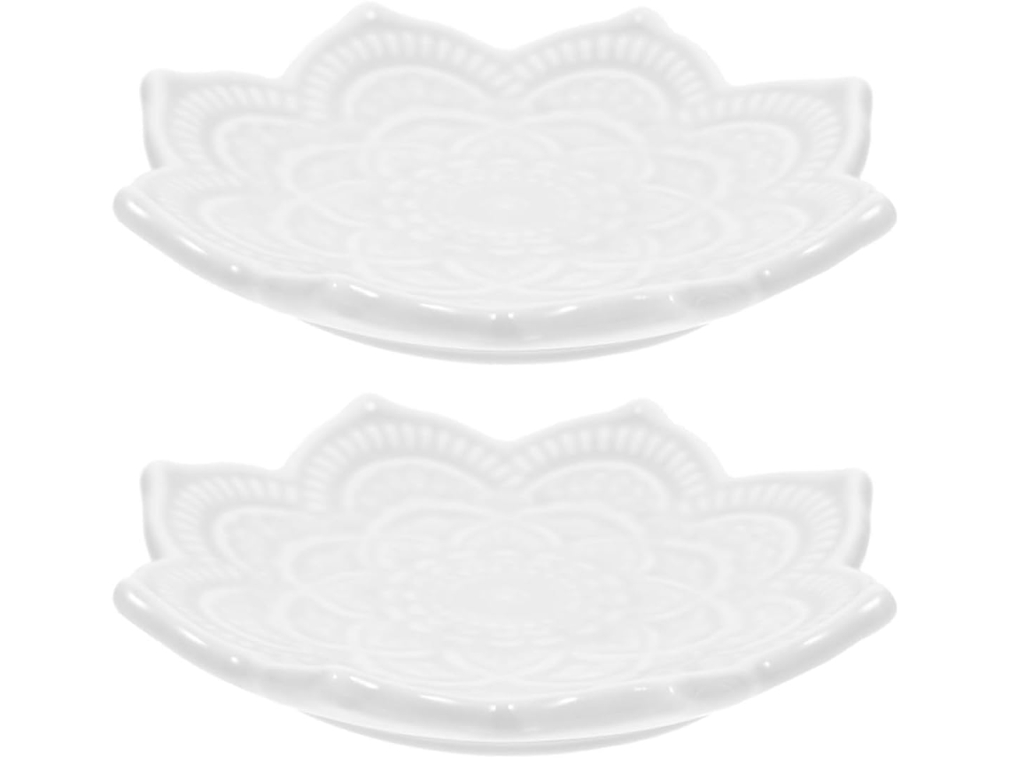 Bandejas Para Joyas Para Un Almacenamiento Y Organización Prácticos, Fabricadas En Cerámica Blanca Irregular, Juego De 2 Unidades.