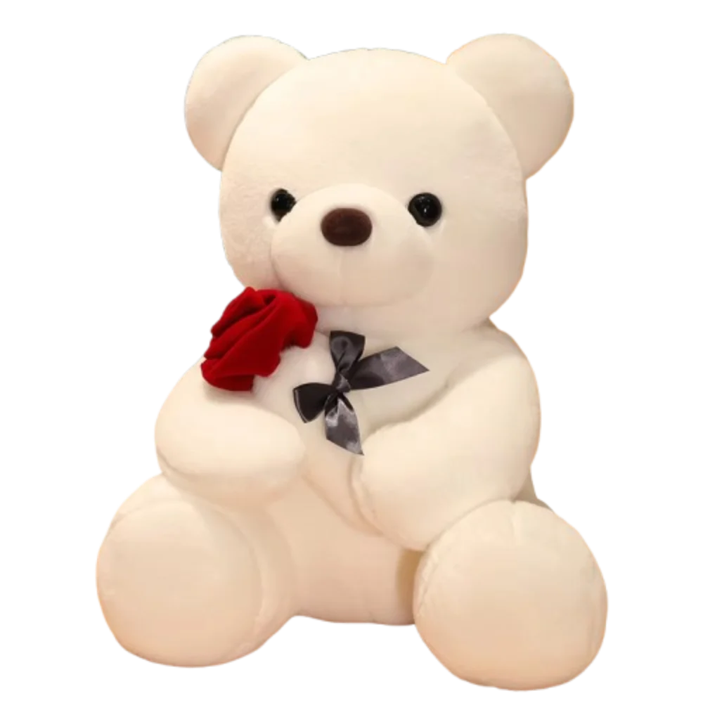 Oso De Peluche Rosa Blanco De Dibujos Animados, Adorable, Para Abrazar, 23 Cm.