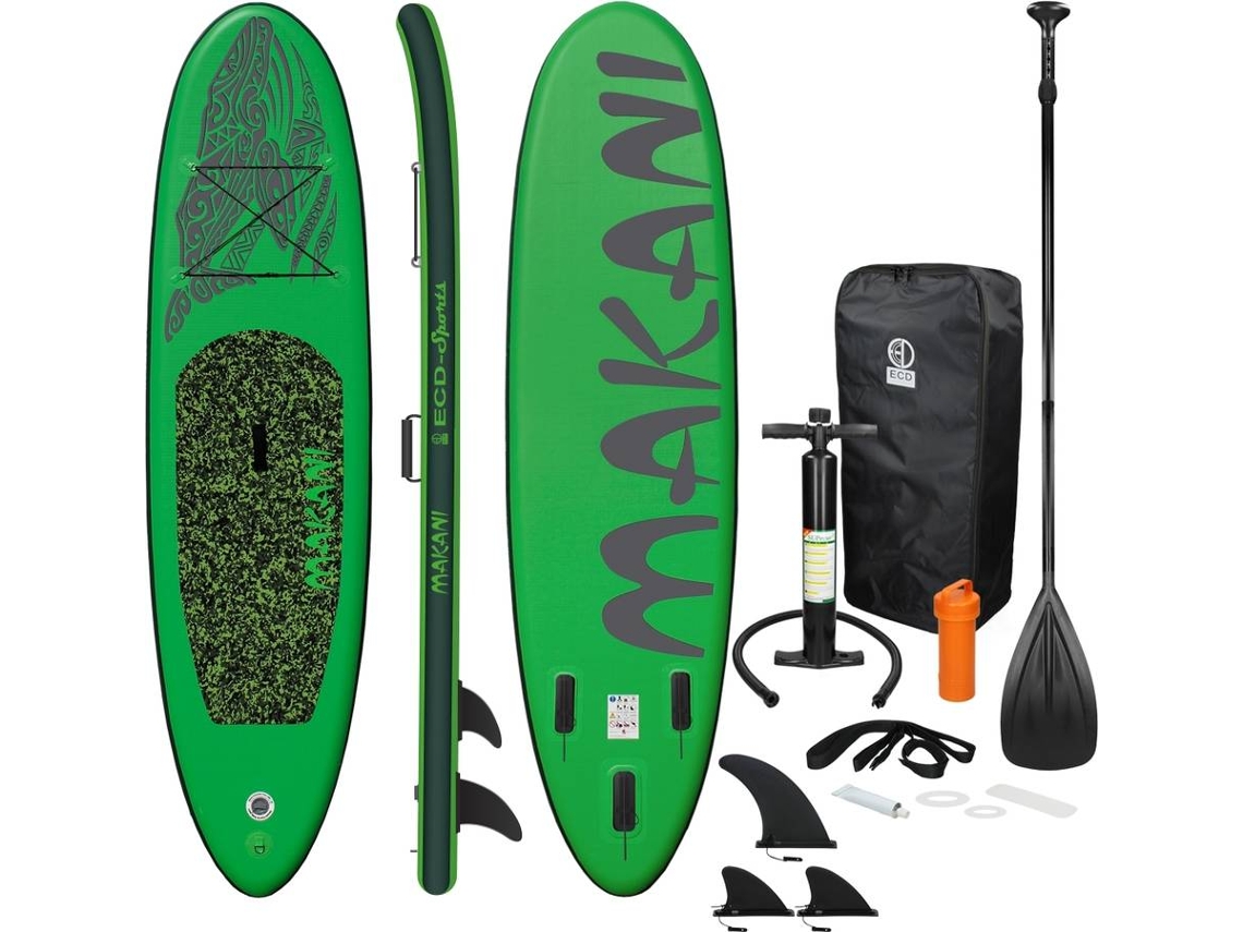 Tabla hinchable de paddle surf SUP Makani ECD 320 x 82 x 15 cm de PVC color verde