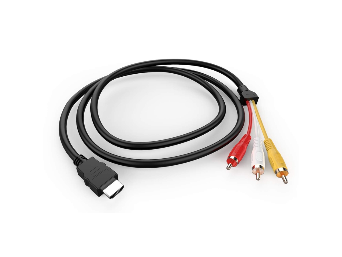 Cable Hdmi A Rca, 1080p 5ft/1.5m, Adaptador Transmisor De Vídeo Y Audio Av Con Conector Hdmi Macho A 3-rca, Para Tv Hdtv Dvd