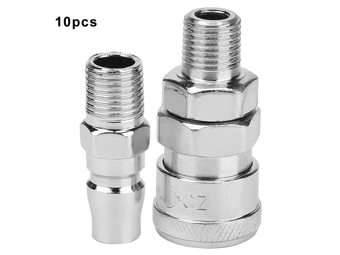 20 Conectores Rápidos De Hierro Galvanizado Sm20+pm20, Enchufe Y Toma De Corriente Para Aire.