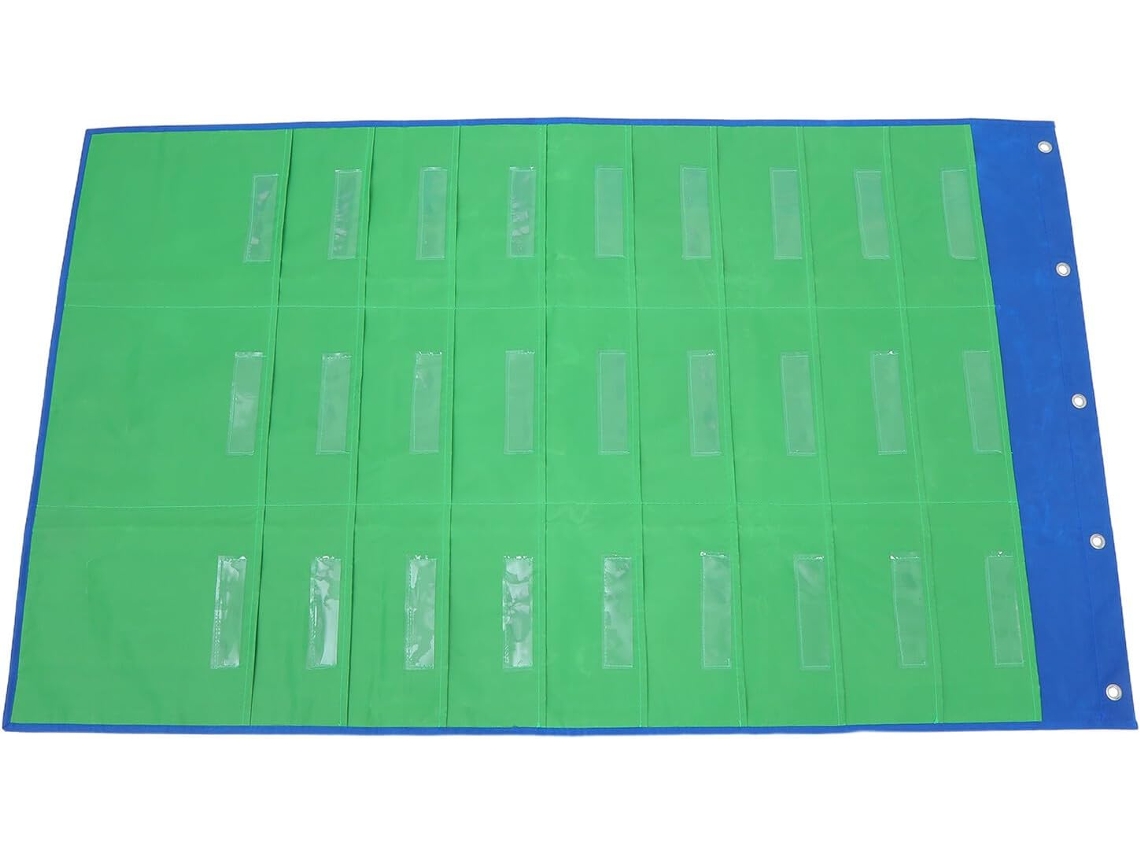 Organizador De Pared Verde Con 27 Bolsillos Para Documentos Escolares.