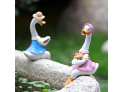 Escultura de pato de resina para decoración de jardín, maceta y patio.