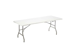 Mesa Plegable Blanco Metal Polietileno 244x76x74 cm