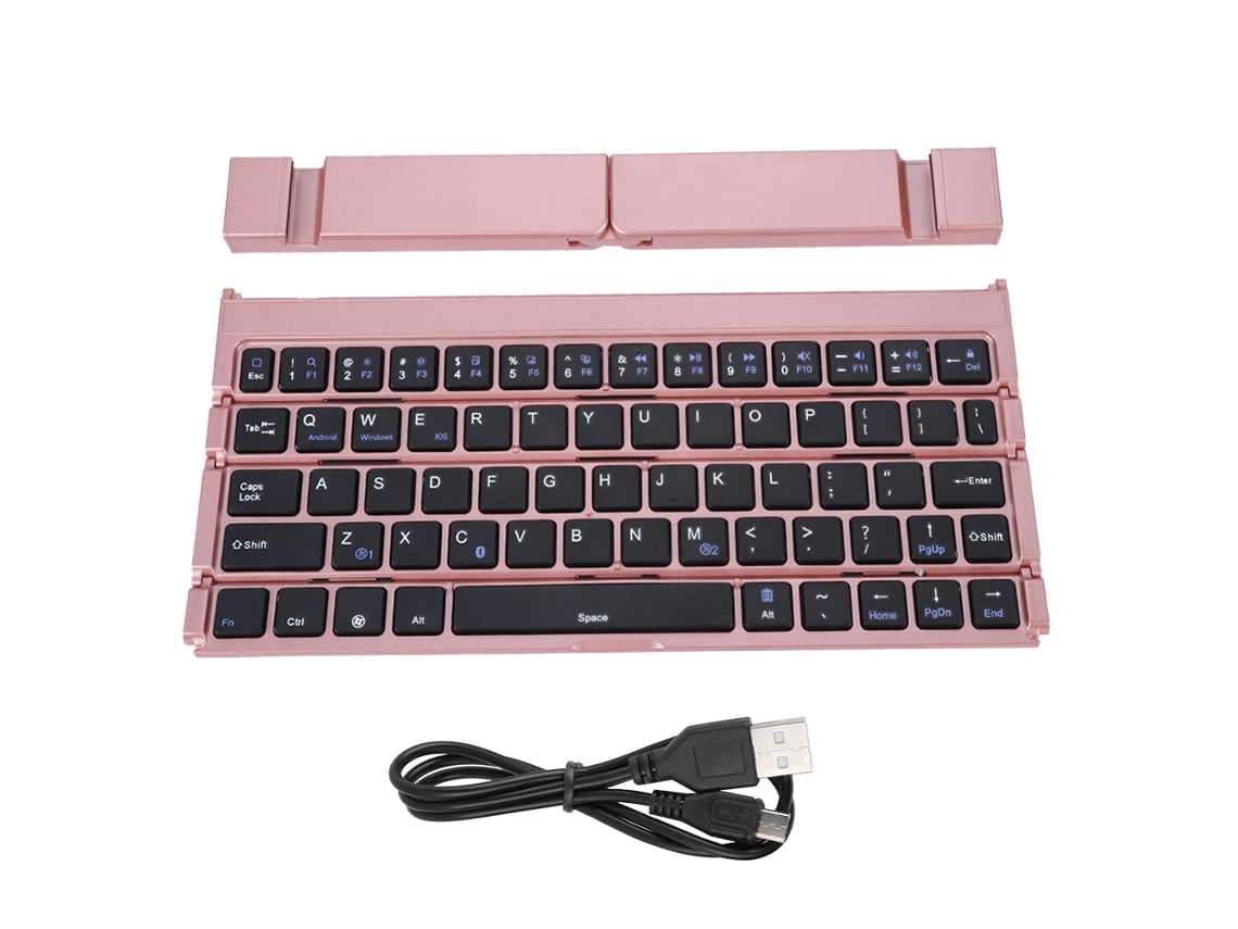 Teclado Inalámbrico Bluetooth 3.0 Portátil Universal Para Portátil, Tableta Y Teléfono - Oro Rosa