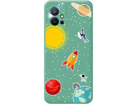 Carcasa para Vivo Y55 5G TUMUNDOSMARTPHONE Silicona Líquida Dibujos Verde