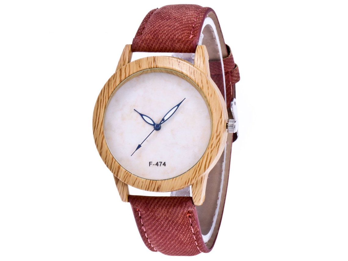 Sencillo Reloj De Pulsera Para Parejas Con Correa De Cuero, Ideal Para Amantes Del Café.