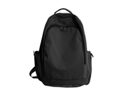 Mochila escolar de nailon a la moda, mochila grande para viajes con portátil, mochila informal para estudiantes, negra
