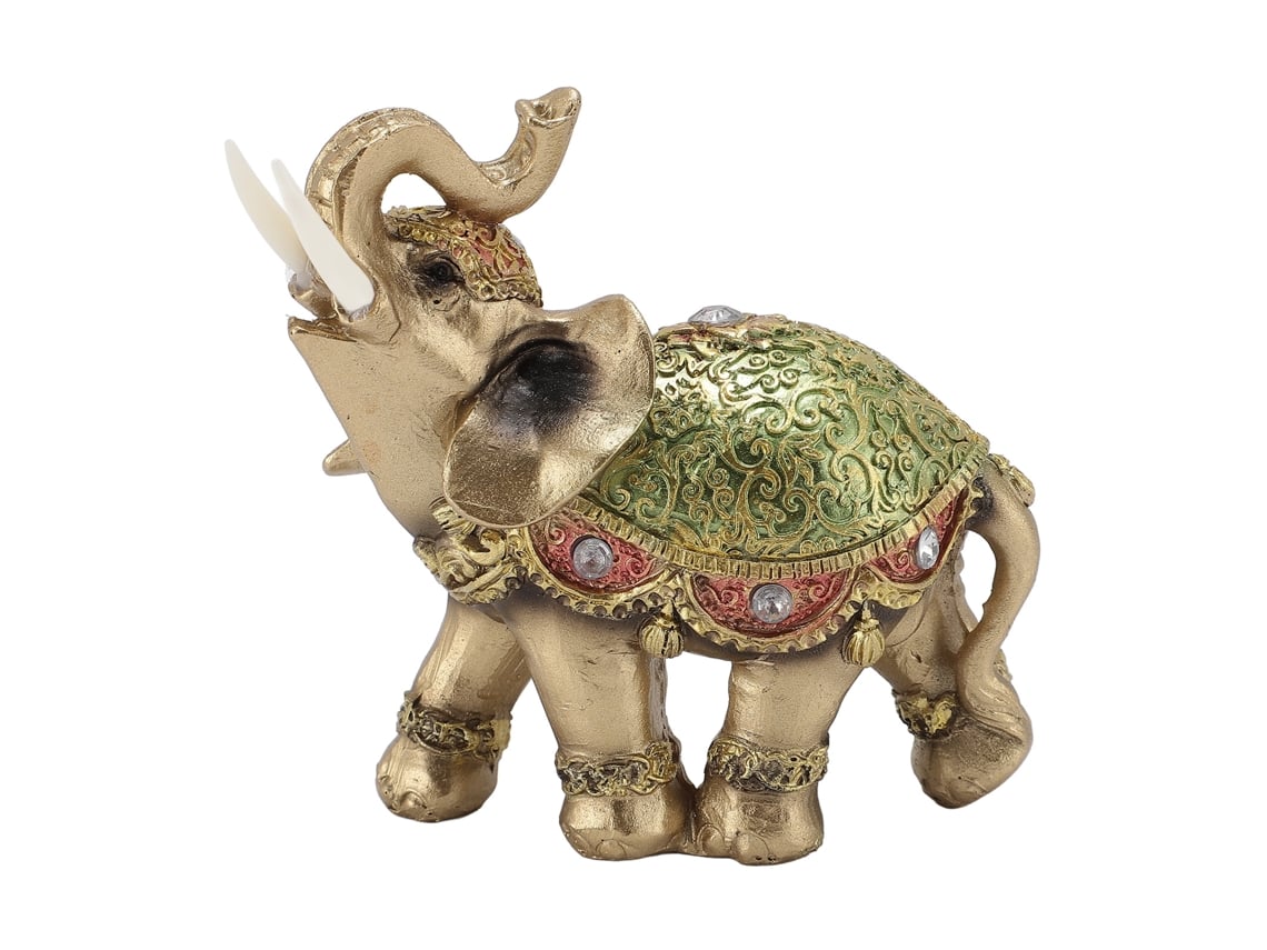Baok - Estatua de elefante Feng Shui para la prosperidad y la buena suerte, decoración del hogar, regalo de bienvenida, verde