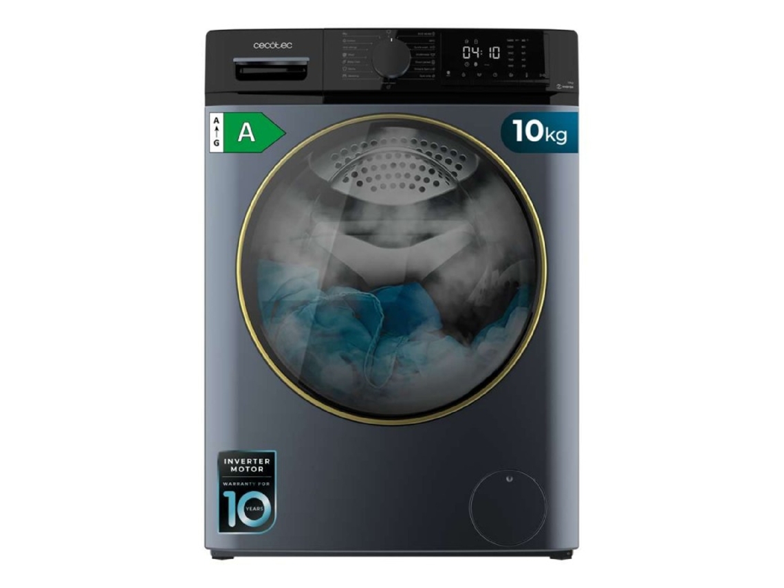 Cecotec Lavadora 10kg Carga Frontal Bolero Dresscode 10610 Inverter Ice Blue A. 1400 Rpm, Steam Max, Motor Inverter Plus