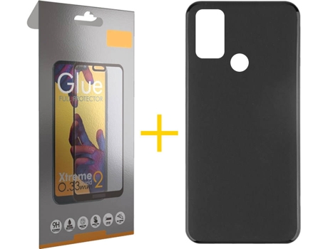 Kit Funda + Protector de Pantalla Alcatel 1S 2021 SKYHE Full Liso (Negro)