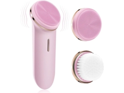 Cepillo Limpiador Facial Sónico, 5 Velocidades, 2 Cabezales, Cepillos Y Silicona, Rosa.