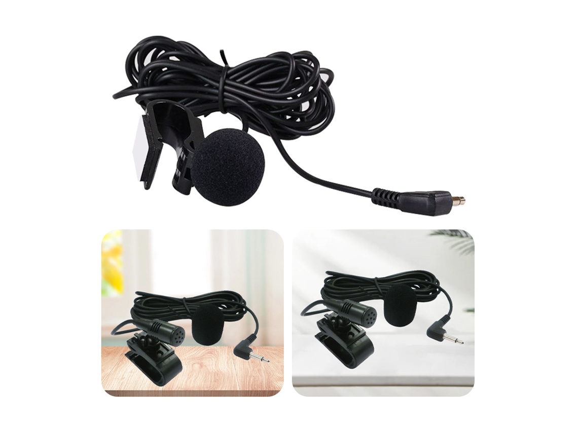 Mini micrófono para coche con conector de 3,5 mm, micrófono estéreo externo, 3 metros de largo. Mdug