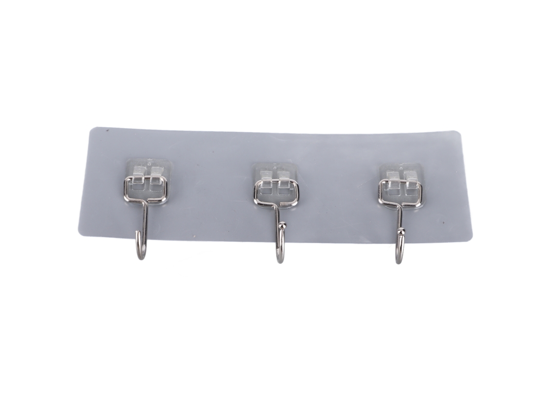 3 Ganchos Adhesivos Transparentes Y Resistentes Para Pared, Ideales Para Toallas, Abrigos, Cocina Y Baño (18 X 6 Cm).