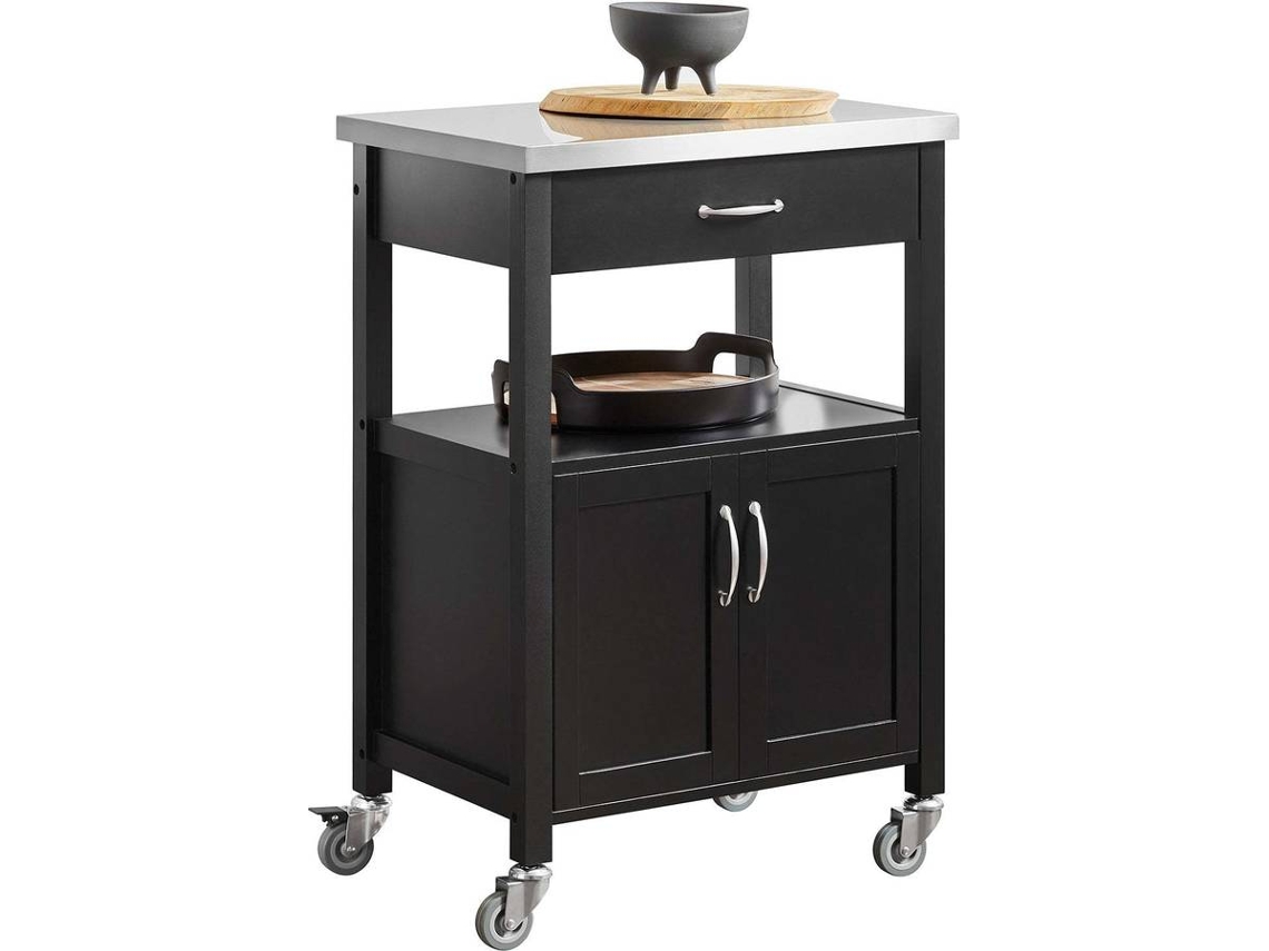 Carrito de Cocina SOBUY FKW22-SCH (Madera y Acero Inoxidable - 60x44 cm)