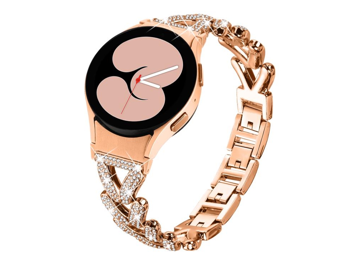 Pulsera para Samsung Galaxy Watch Fe/7/6/5/4 - Metal con diamante y pequeño giro (20 mm)