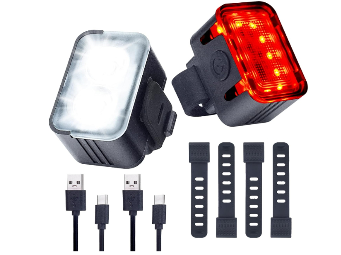 Luces Delanteras Y Traseras Para Bicicleta, Ultrabrillantes, Inteligentes, Multimodo, Con Haz De Luz Concentrado Y De Inundación, Juego De L