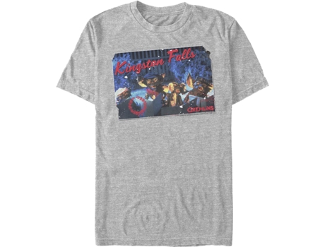 Camiseta Unisexo DEEPSTONE Kingston Falls Christmas Card Gremlins brezo atlético (L)
